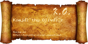 Komjáthy Olivér névjegykártya