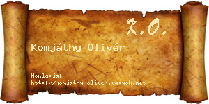 Komjáthy Olivér névjegykártya