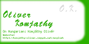 oliver komjathy business card