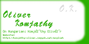 oliver komjathy business card
